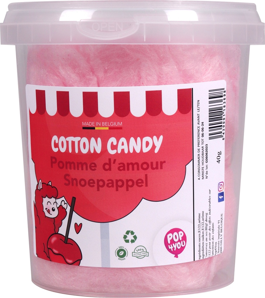 [BPA40] Barbe à papa Pomme d'amour 40g